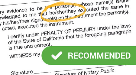 Dealing with 'he/she/they' issues on Notary certificates